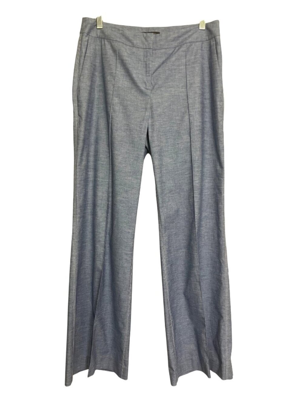 Lafayette 148 New York Womens Size 8 Dress Pants Bootcut Blue Gray Cotton Blend